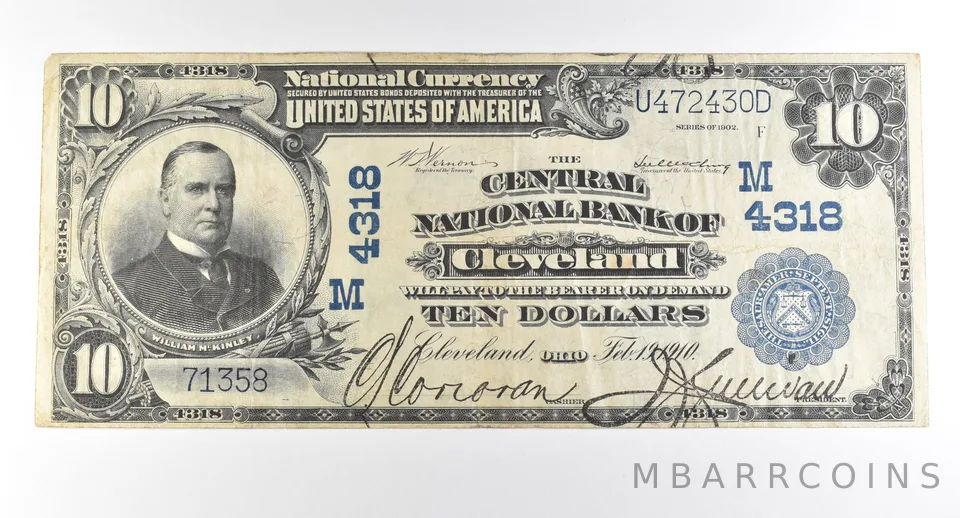 1902 $10 Cleveland OH National Currency Ch#4318 *2782