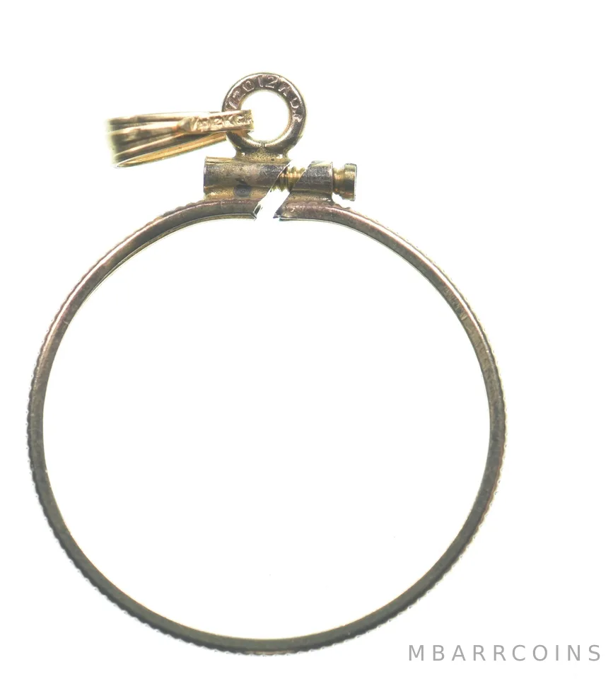 12k 0.9 Gram Gold Filled 21mm Coin Bezel Pendant Frame Edge *4996