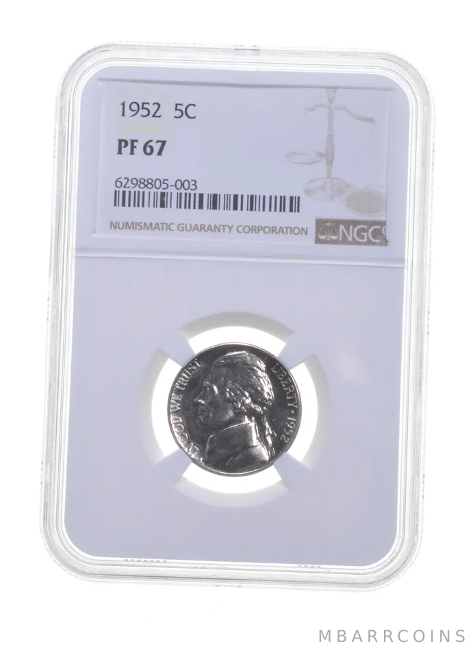 PF67 1952 Jefferson Nickel - Graded NGC *6090