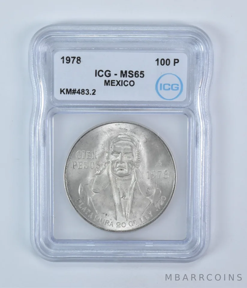 1978 Mexico 100 Pesos Silver MS65 ICG
