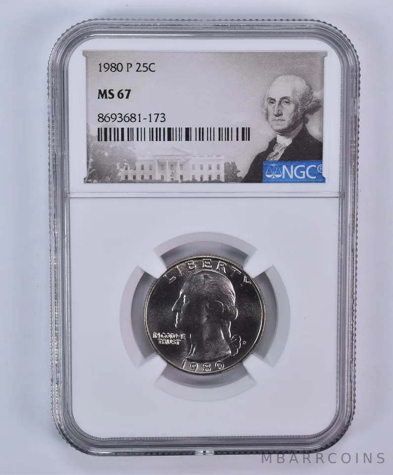 1980-P Washington Quarter MS67 NGC Special Label