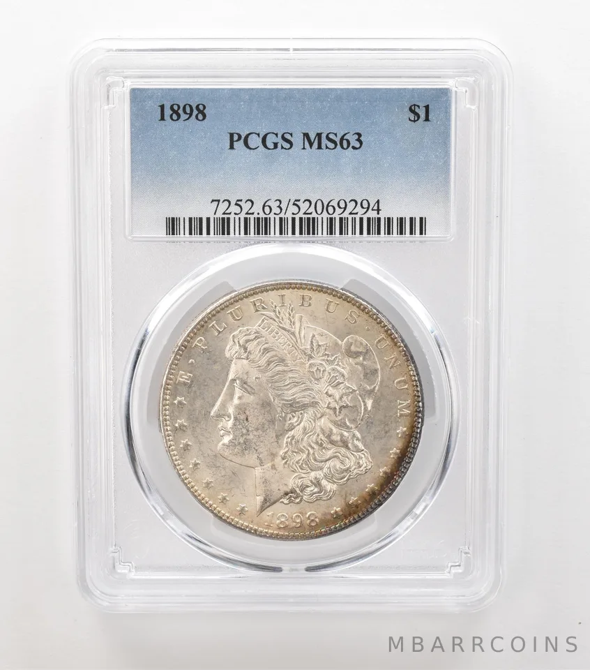 1898 Morgan Silver Dollar MS63 PCGS Beautiful Tone Reverse *6922