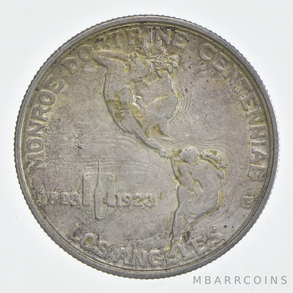 1923-S Monroe Doctrine Commemorative Silver Half Dollar Beautiful Tone *0487