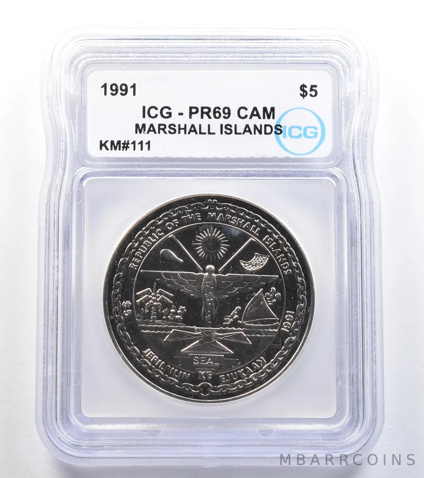 1991 Marshall Islands 5 Dollars KM#111 PR69 CAM ICG *7975