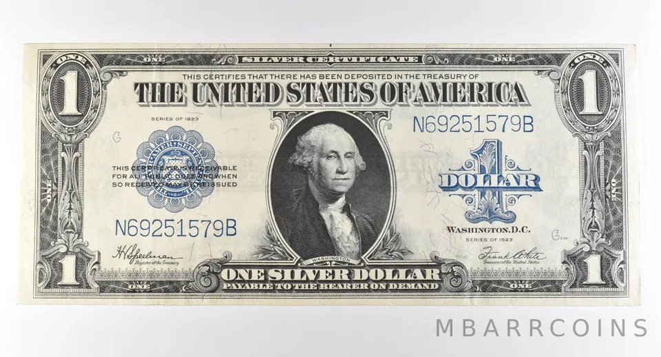 1923 $1 Silver Certificate Large Note Blue Seal *3012