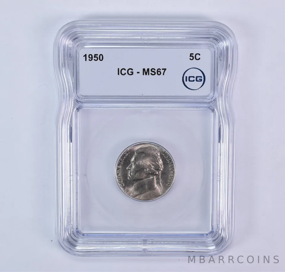 1950 Jefferson Nickel MS67 ICG