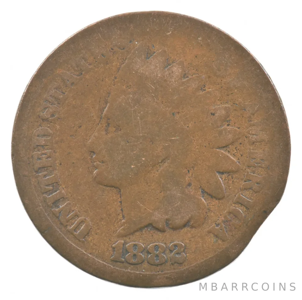 1882 Indian Head Cent Clipped Planchet *5192