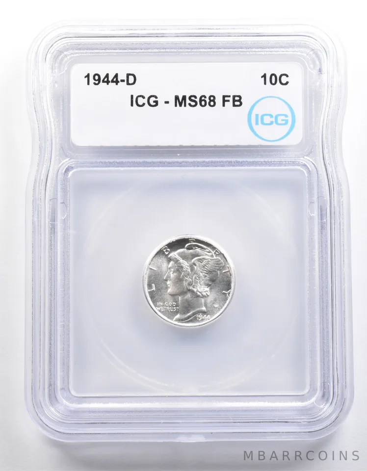 1944-D Mercury Dime MS68 FB ICG *4031