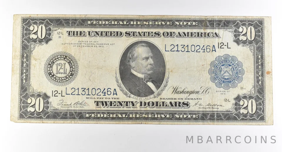 1914 $20 San Francisco CA FRN Large Note Blue Seal *2823