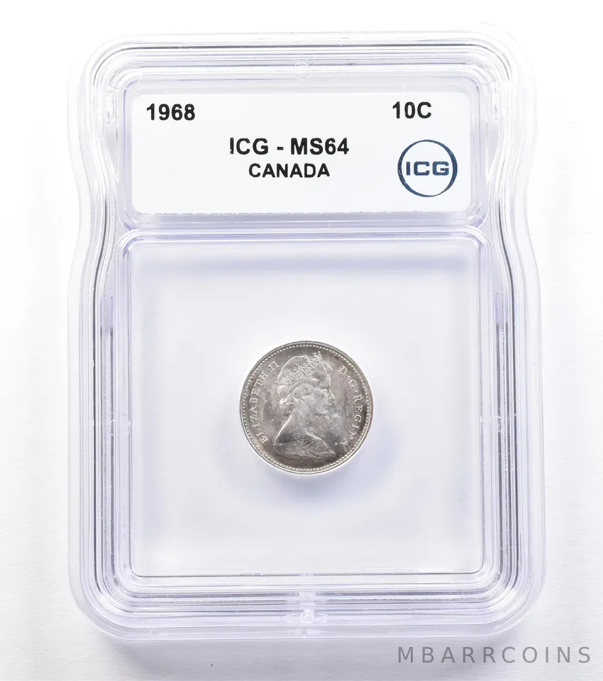 1968 Canada 10 Cents MS64 ICG *1823