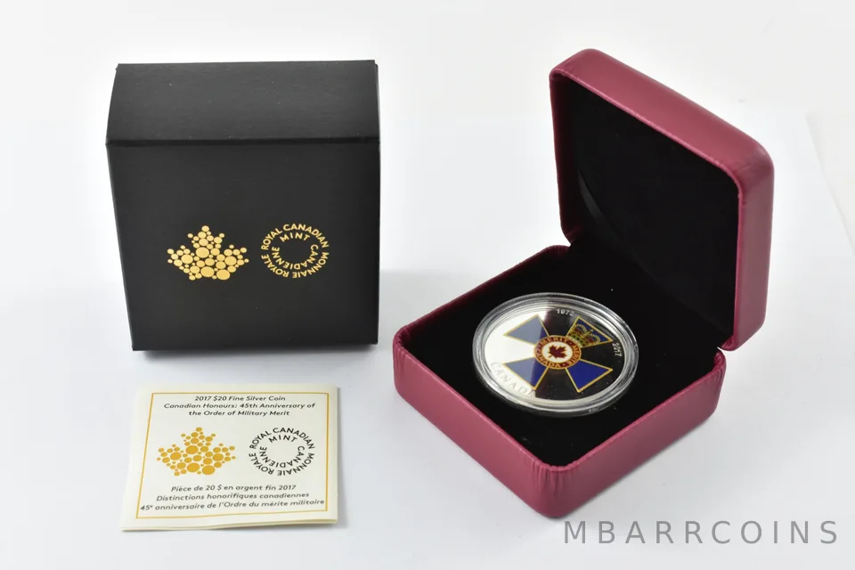 2017 Canada 20 Dollars Silver 45th Anniv. Order Of Military Merit W/ OGP a4343