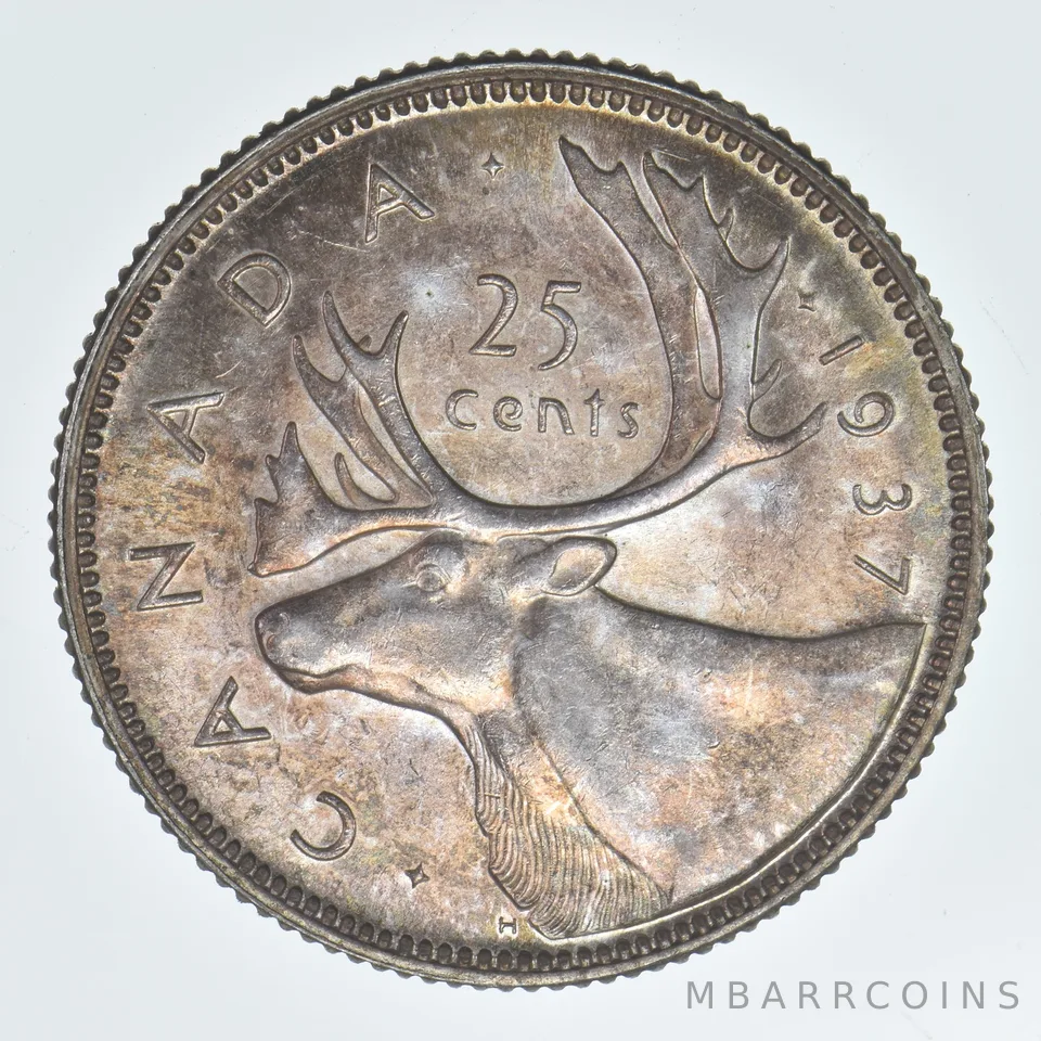 1937 Canada 25 Cents Beautiful Tone *8039