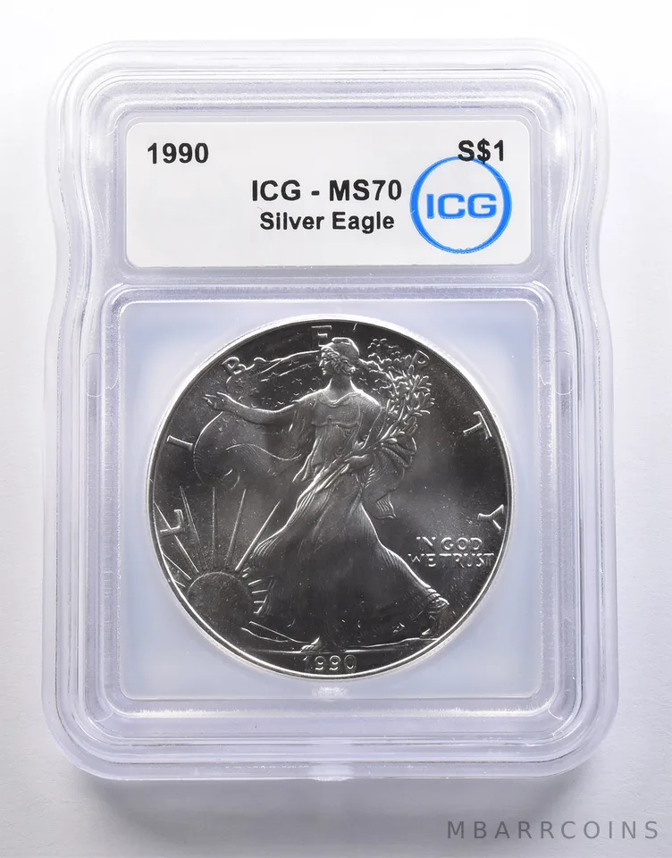 1990 American Silver Eagle MS70 ICG *6540