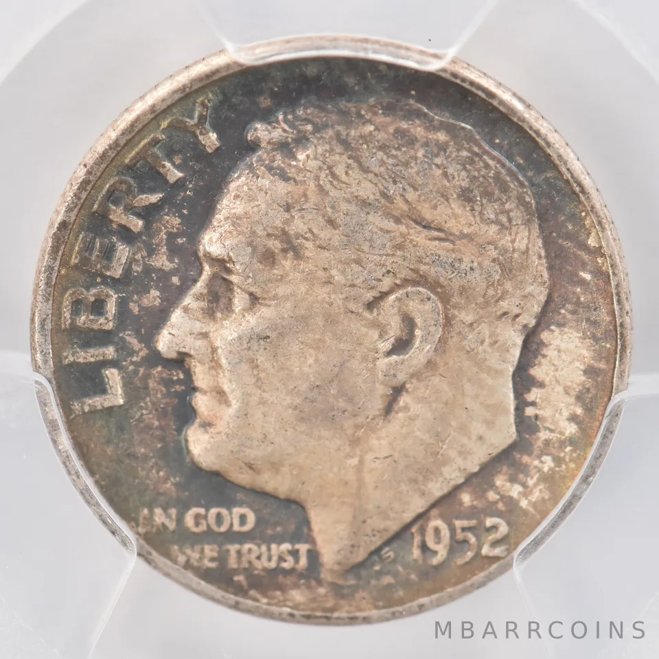 1952 Roosevelt Dime XF40 PCGS Beautiful Tone *0764