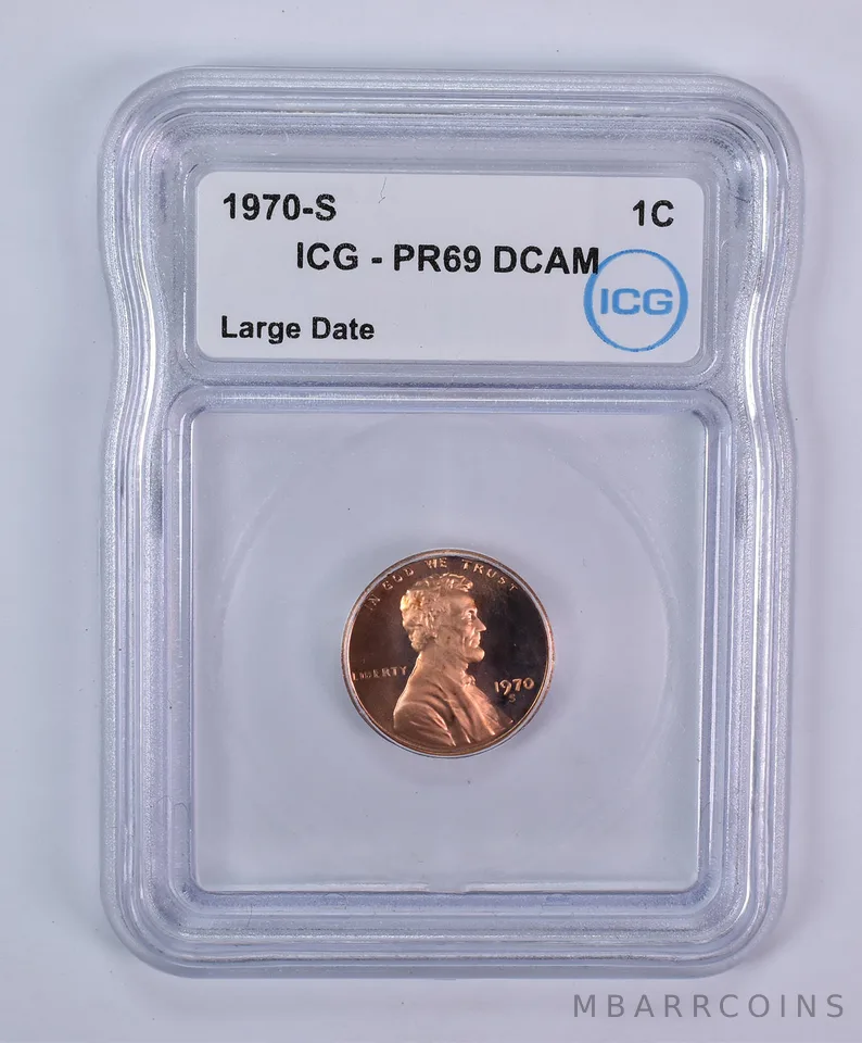 1970-S Lincoln Memorial Cent Large Date PR69 DCAM ICG