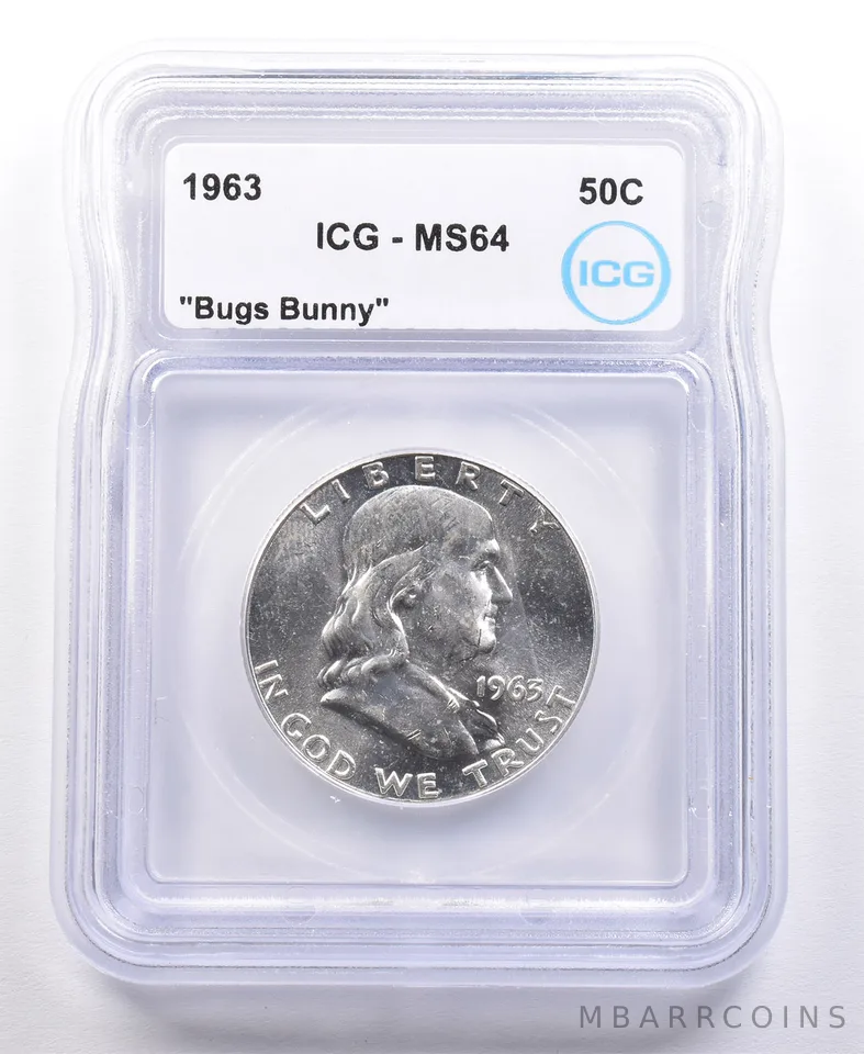 1963 Franklin Half Dollar Bugs Bunny MS64 ICG *4668