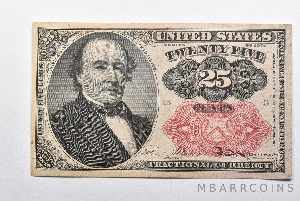 1874-G 25 Cents United States Fractional Currency a9540