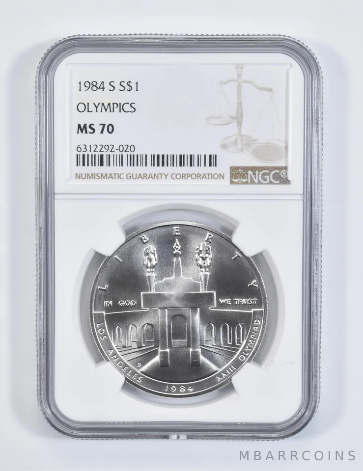 1984-S Olympic LA Olympiad Commemorative Silver Dollar MS70 NGC