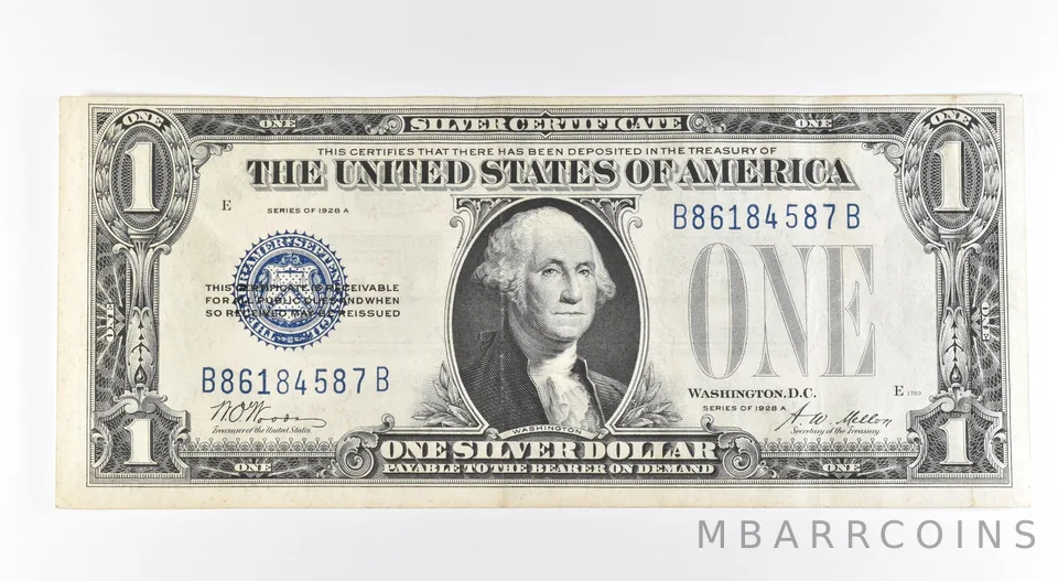 1928 A $1 Silver Certificate Blue Seal Fr#1601 *0491
