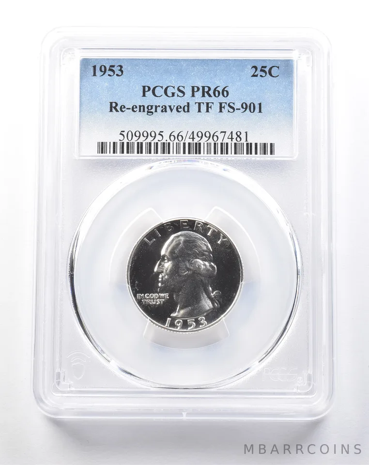1953 Washington Quarter Re-Engraved TF FS-901 PR66 PCGS *5400