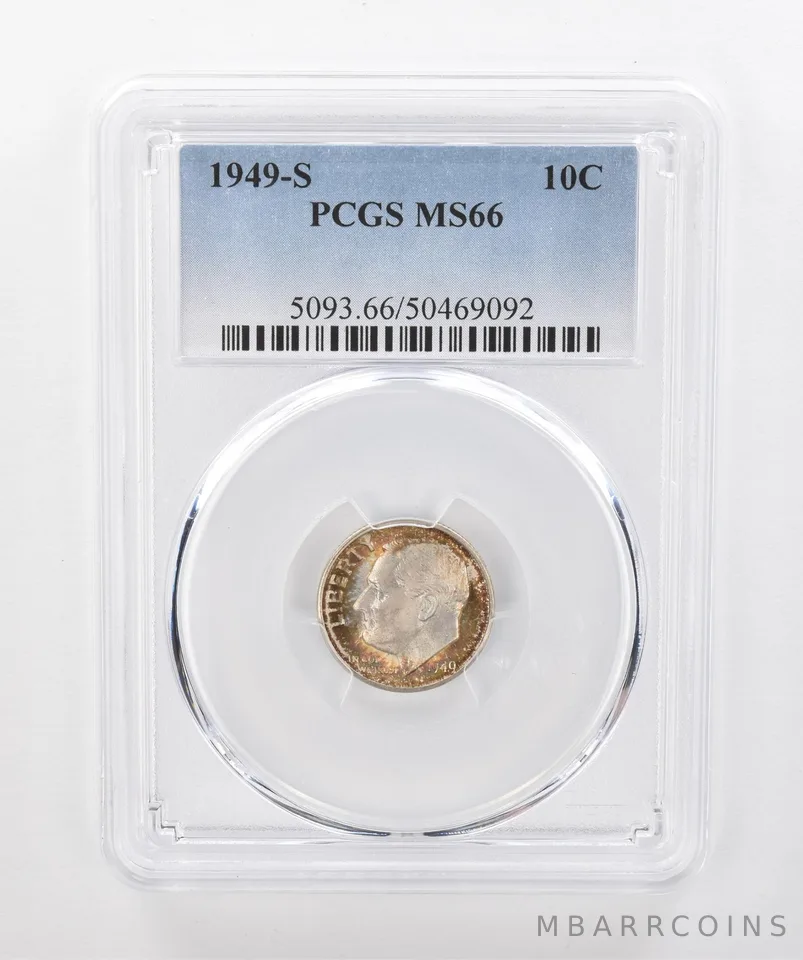 1949-S Roosevelt Dime MS66 PCGS Beautiful Tone a1422