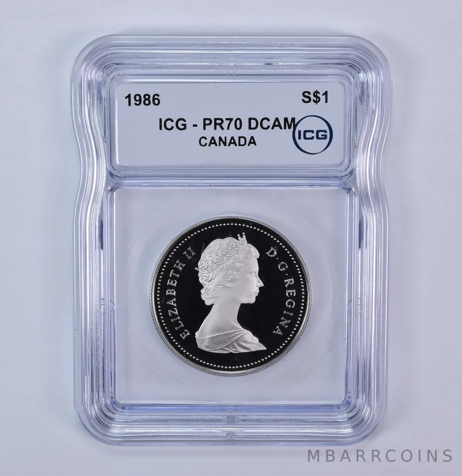 1986 Canada 1 Dollar Voyageurs PR70 DCAM ICG