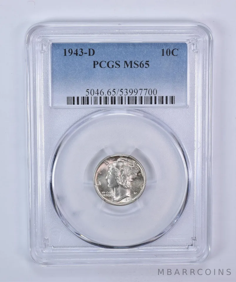 1943-D Mercury Dime MS65 PCGS Blue Label