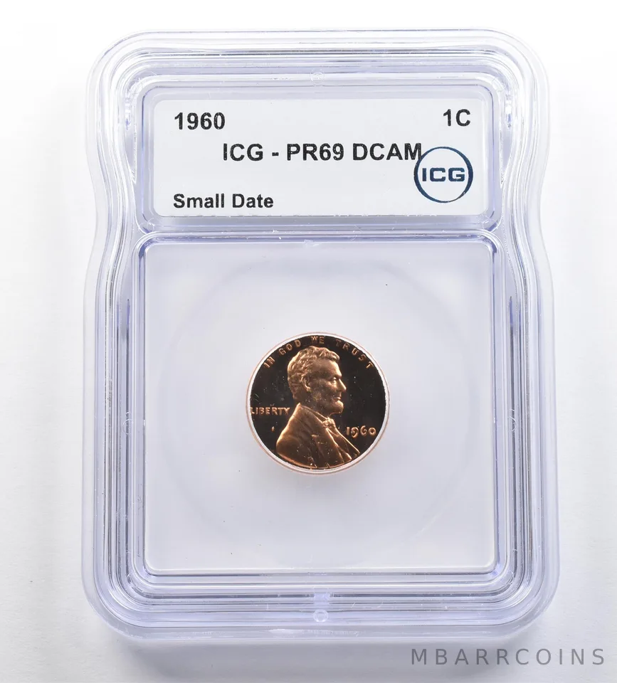 1960 Lincoln Memorial Cent Small Date PR69 DCAM ICG