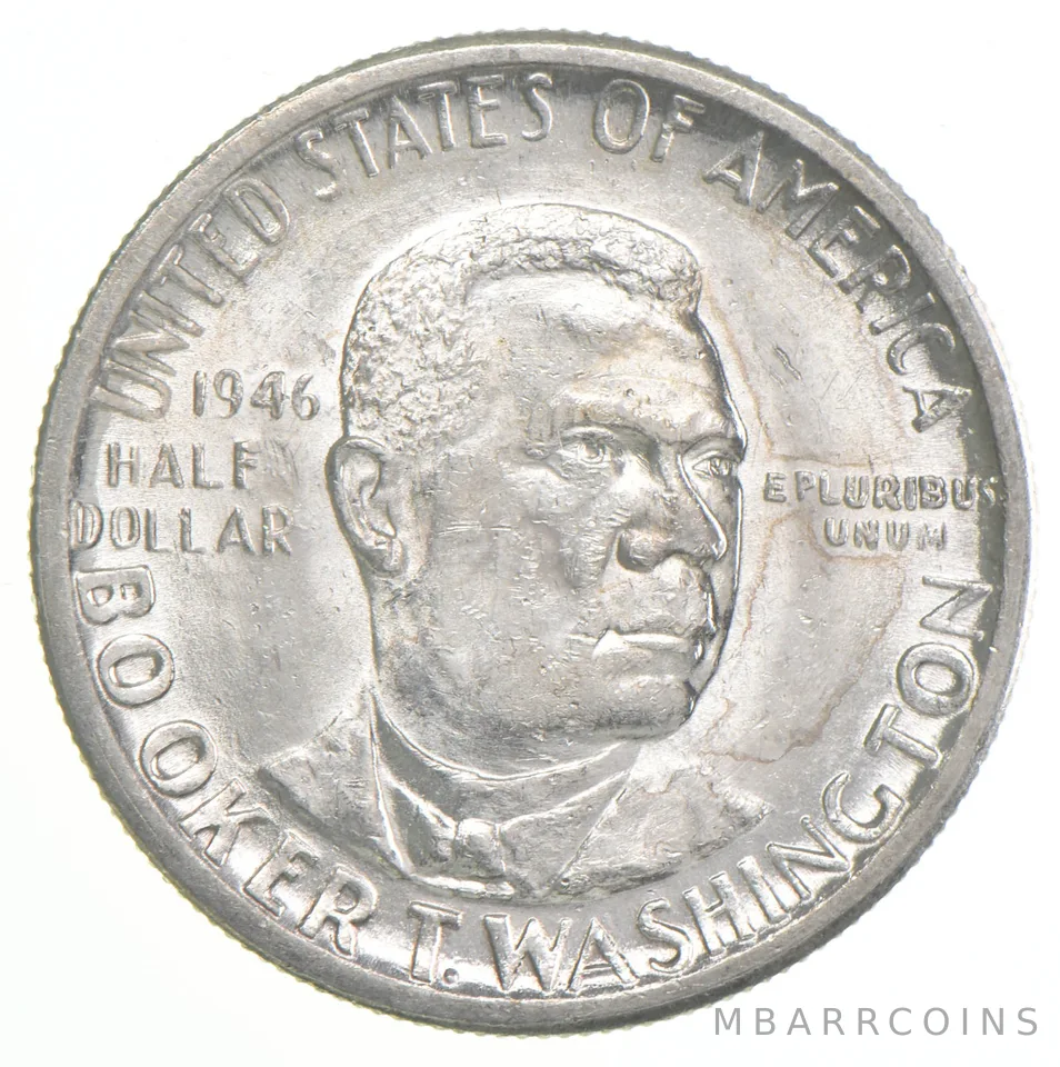 BU 1946-D Booker T Washington Memorial Commemorative Silver Half Dollar