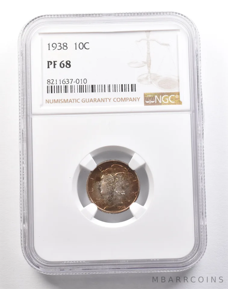 1938 Mercury Dime PF68 NGC *2220