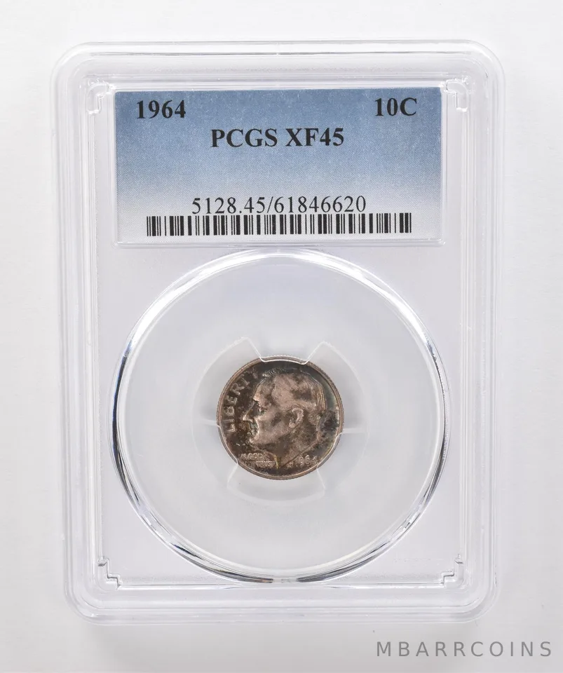 1964 Roosevelt Dime XF45 PCGS Beautiful Tone *1848
