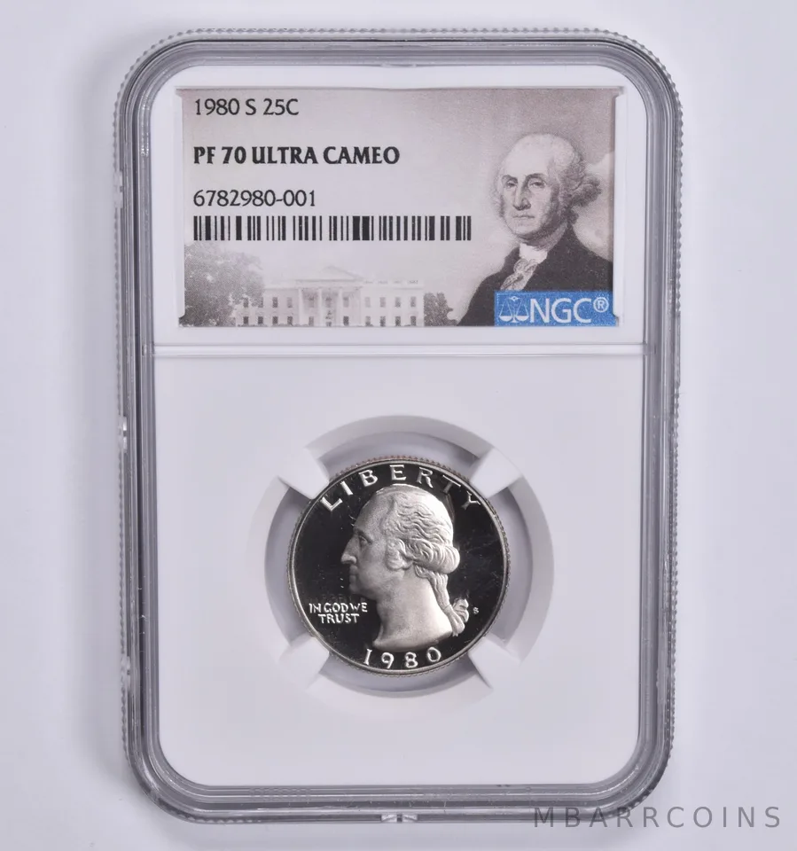 1980-S Washington Quarter PF70 UCAM NGC Special Lbl