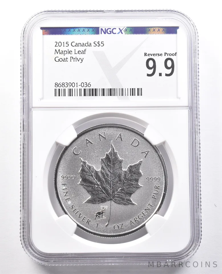 2015 Canada 5 Dollars Silver Maple Leaf Goat Privy Reverse Proof 9.9 NGC X NGCX