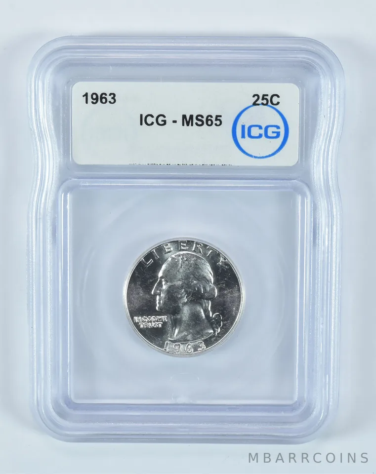 1963 Washington Quarter MS65 ICG