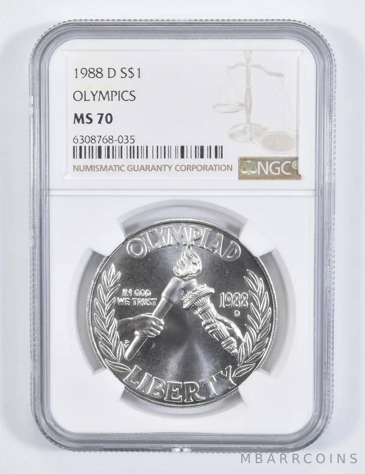 1988-D Olympic Commemorative Silver Dollar MS70 NGC