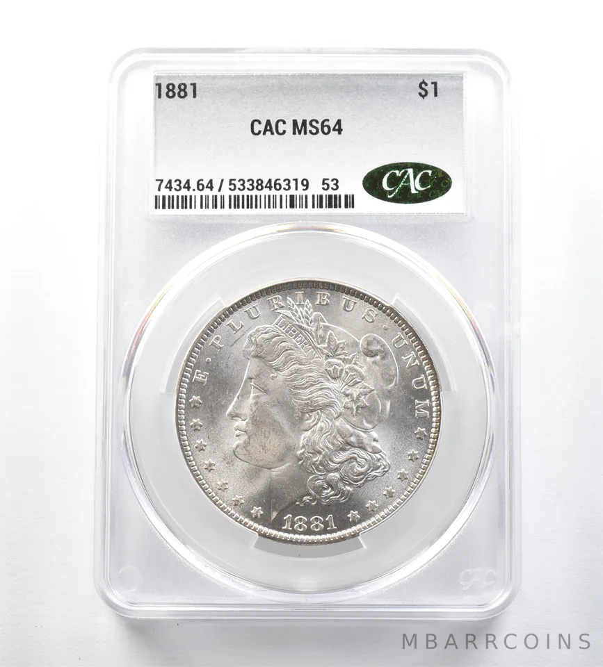 1881 Morgan Silver Dollar MS64 CAC CACg *0419