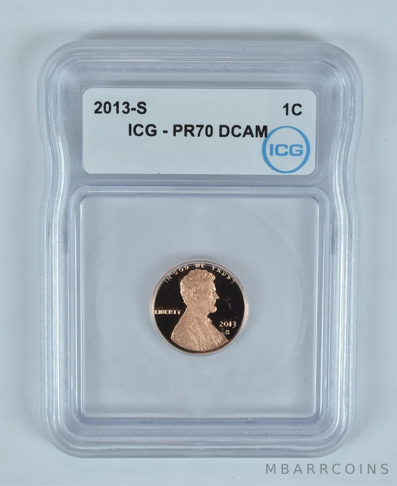 2013-S Lincoln Shield Cent PR70 DCAM ICG