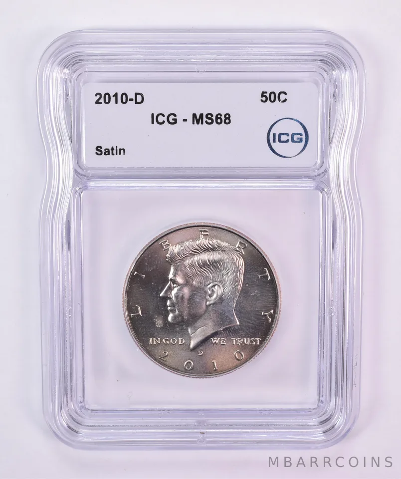 2010-D Kennedy Half Dollar Satin Finish MS68 ICG