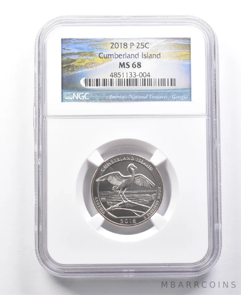 2018-P Washington Quarter Cumberland Island MS68 NGC a7710