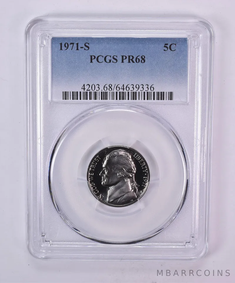 1971-S Jefferson Nickel PR68 PCGS Blue Label