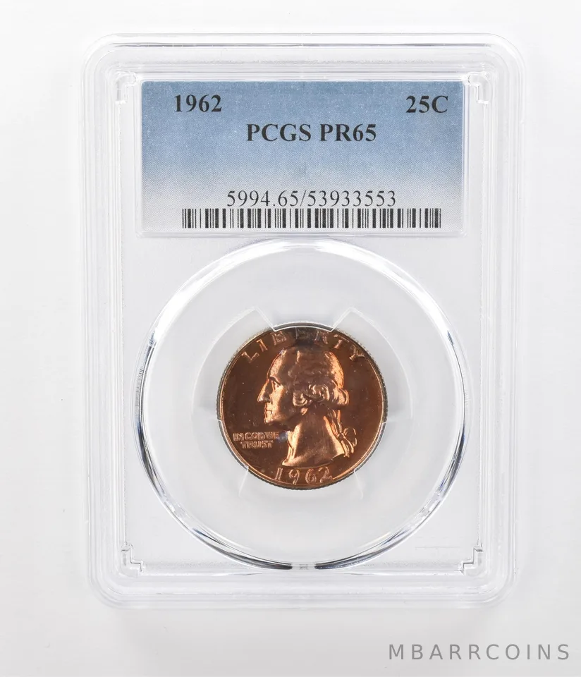 1962 Washington Quarter PR65 PCGS Beautiful Tone *1106