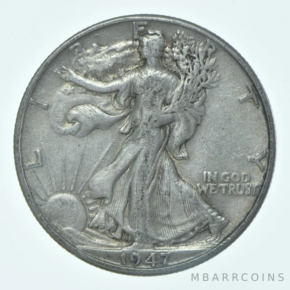 1947-D Walking Liberty Half Dollar CIRC VG+ 90% Silver