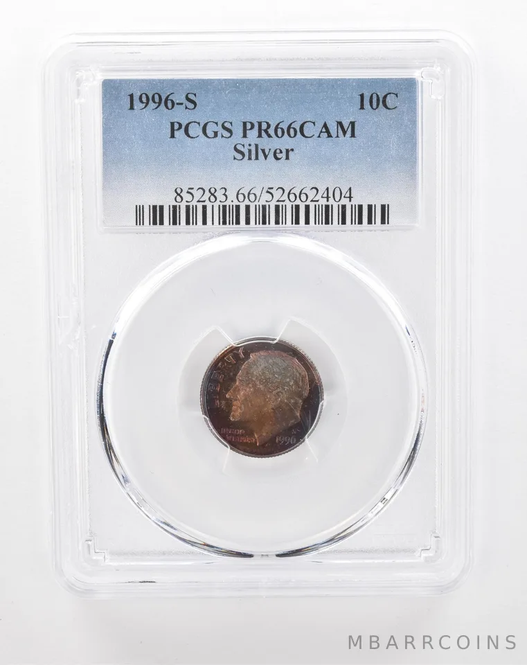 1996-S Roosevelt Dime PR66 CAM PCGS Beautiful Tone *2898