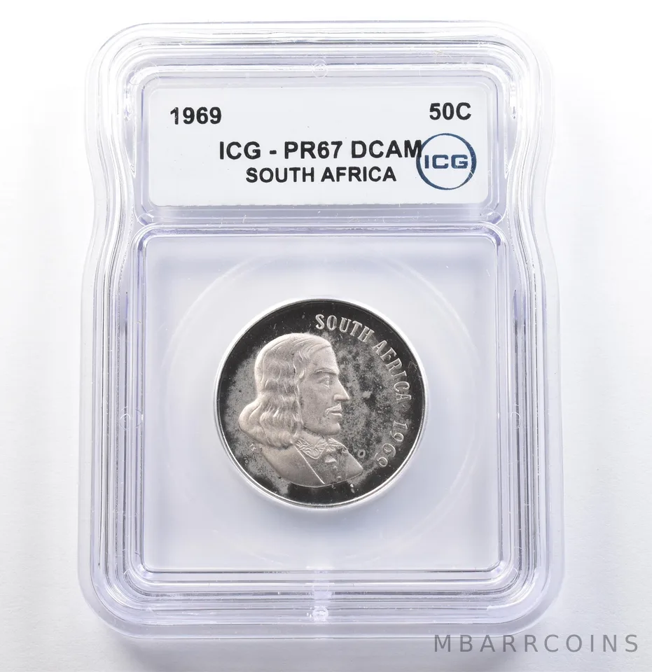 1969 South Africa 50 Cent PR67 DCAM ICG *9830