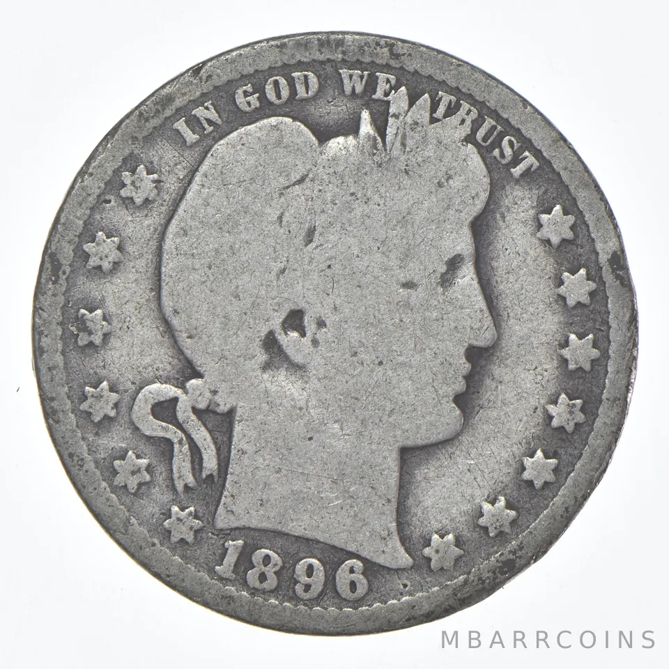 1896-O Barber Quarter Average Circ
