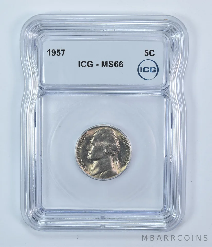 1957 Jefferson Nickel MS66 ICG
