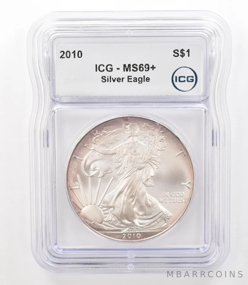 2010 American Silver Eagle MS69+ ICG Peripheral Tone *3151