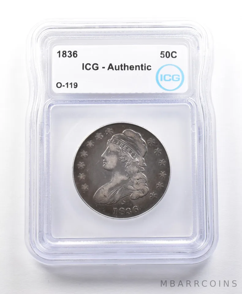 1836 Capped Bust Half Dollar O-119 Authentic ICG *5600