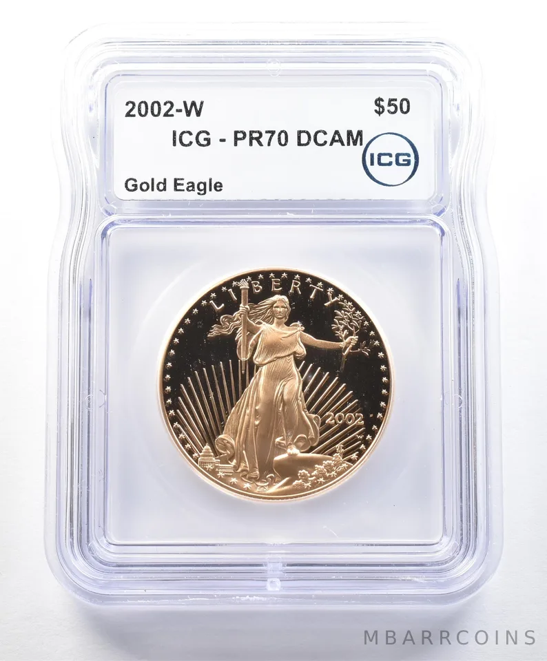 2002-W $50 American Gold Eagle 1 Oz Gold PR70 DCAM ICG