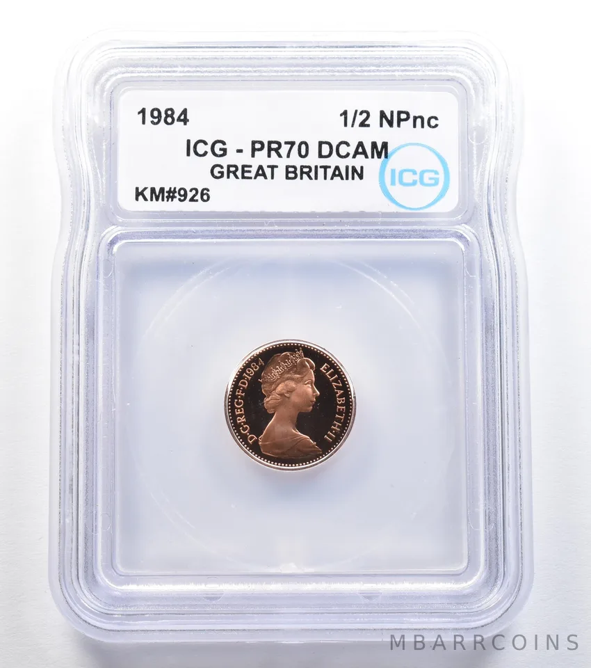 1984 Great Britain Half Penny KM#926 PR70 DCAM ICG *7845